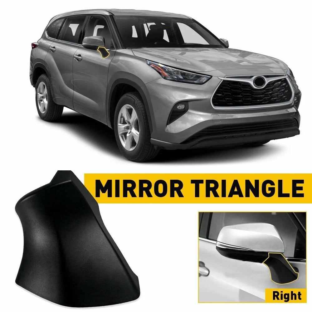 Black Side Right Mirror Triangle Base Cover For Toyota Highlander 2020 2021 2022 6B93BC-57