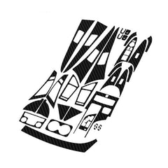 Interior Center Console Carbon Fiber Molding Sticker Decals For Hyundai Sonata 8