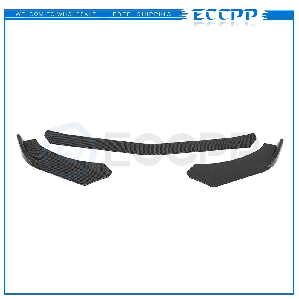 3x Front Lip Splitters Universal Carbon Fiber Print Adjustable 6B93BC-57
