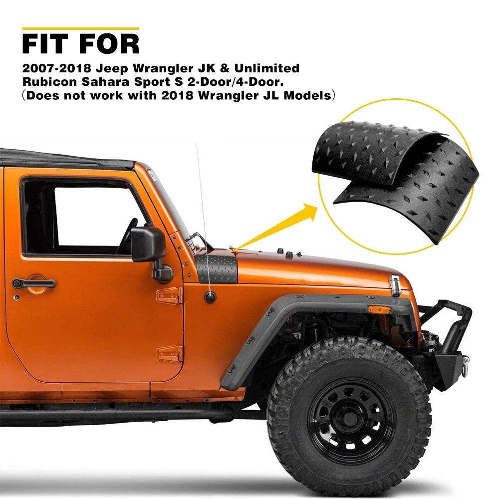EBE Cowl Body Armor Cover Trim Exterior Accessories for 2007-18 Jeep Wrangler JK 6B93BC-57