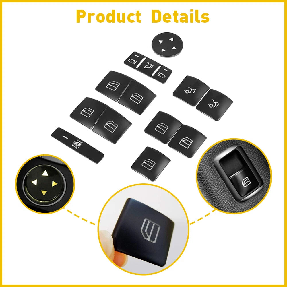 Fits Mercedes Benz C E Class GLA Car Door Lock Unlock Switch Button Cover Trim A 6B93BC-57