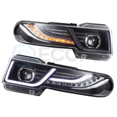 Pair Kit LED Headlights Assembly For 2007-2014 Toyota FJ Cruiser 4.0L Black KOEEP