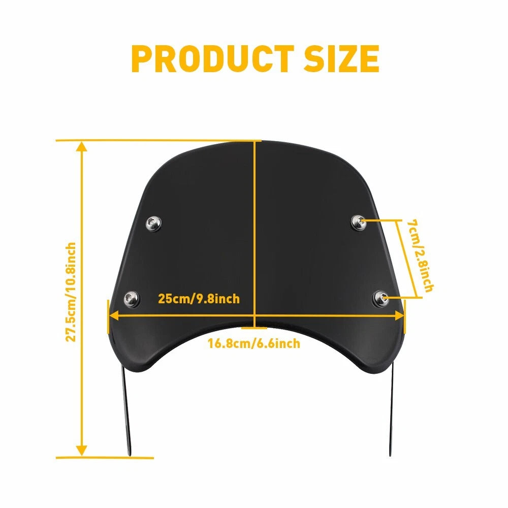 Universal Motorcycle Headlight Fairing Windscreen Windshield 5-7'' Round Black 6B93BC-57