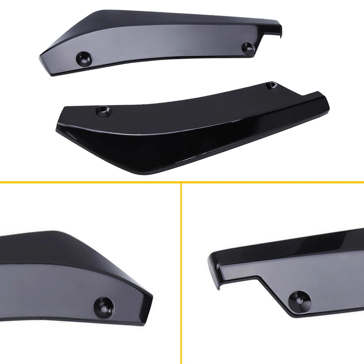 Gloss Black Rear Bumper Splitter Diffuser Canards For Audi S3 S4 RS3 RS4 A3 A4 6B93BC-57