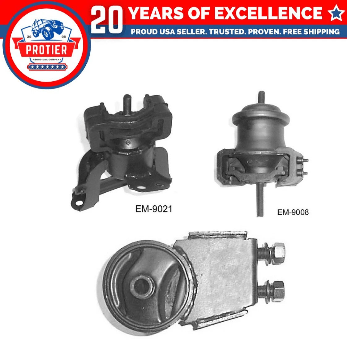 Engine Motor Mount Set for 1997 - 2000 Mazda Millenia 2.5L 3PCS Replaces A6492 6B93BC-57