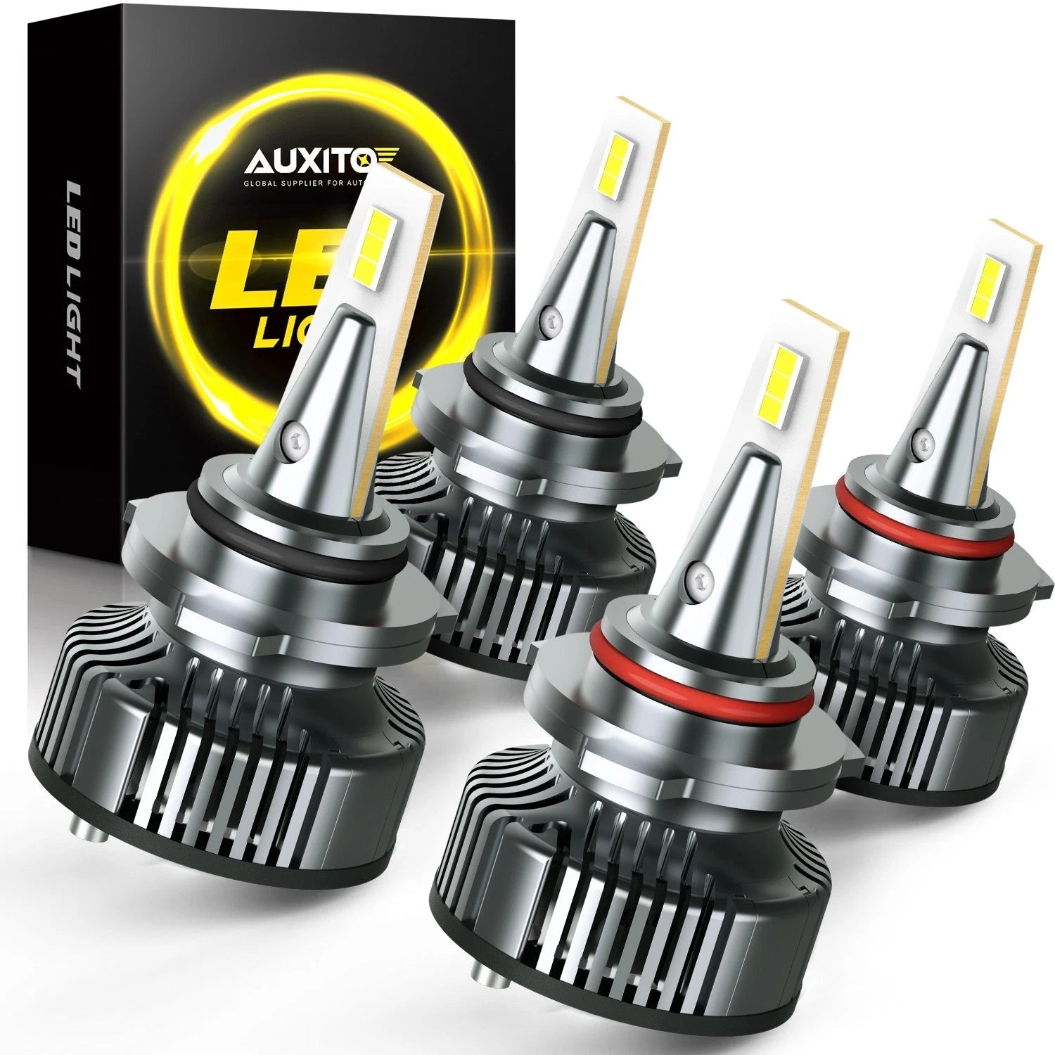 4x AUXITO 9005 9006 Combo LED Headlight Bulbs High Low Beam Kit Extremely White AUXITO