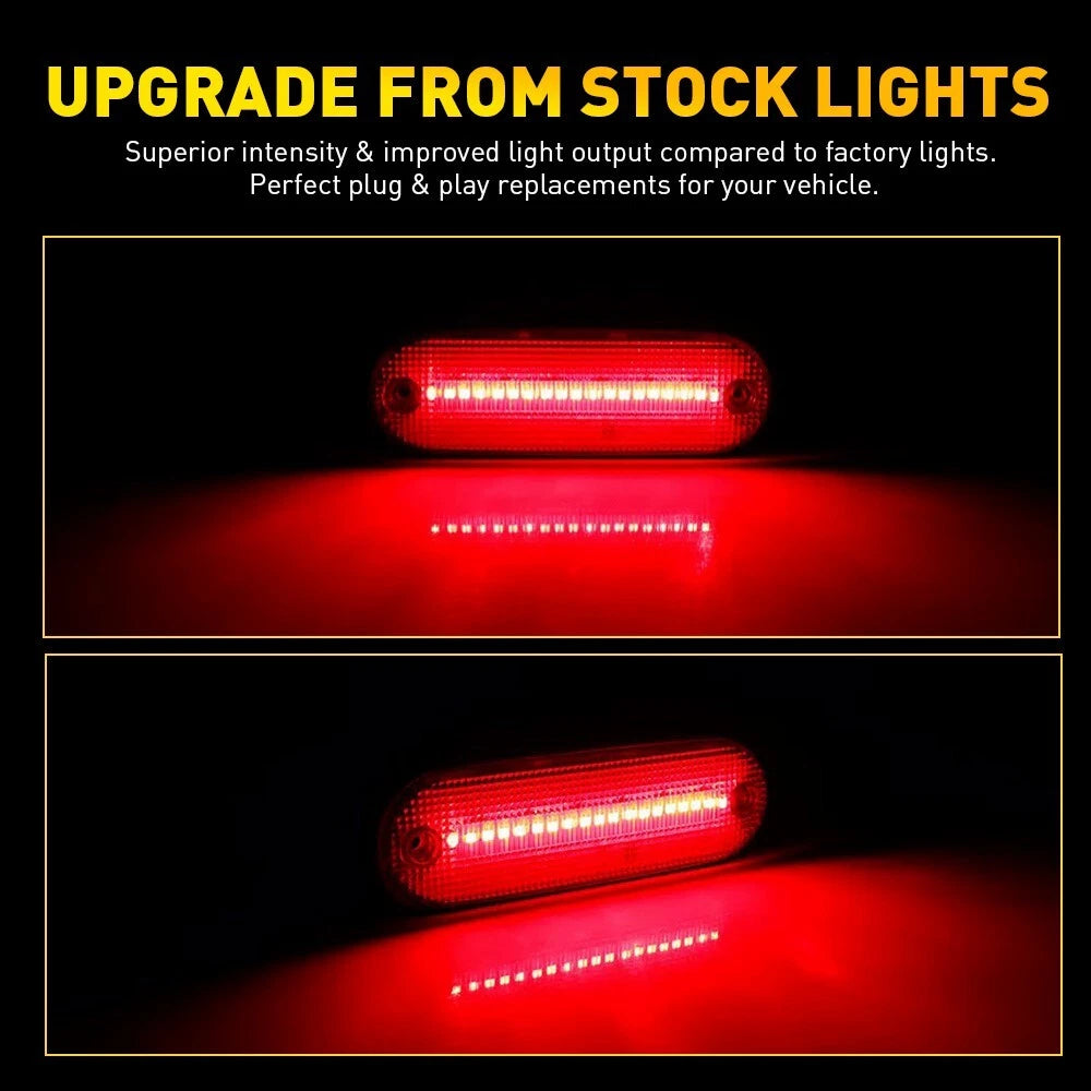 For 1996-00 Toyota RAV4 Red Rear Bumper LED Side Marker Lights Left Right 2x EOA 6B93BC-57