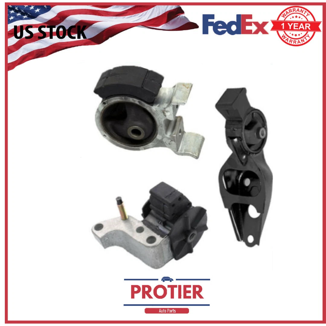 Motor & Trans Mount Set 3PCS for 1991-1994 Toyota Tercel 1.5L for Manual Trans 6B93BC-57