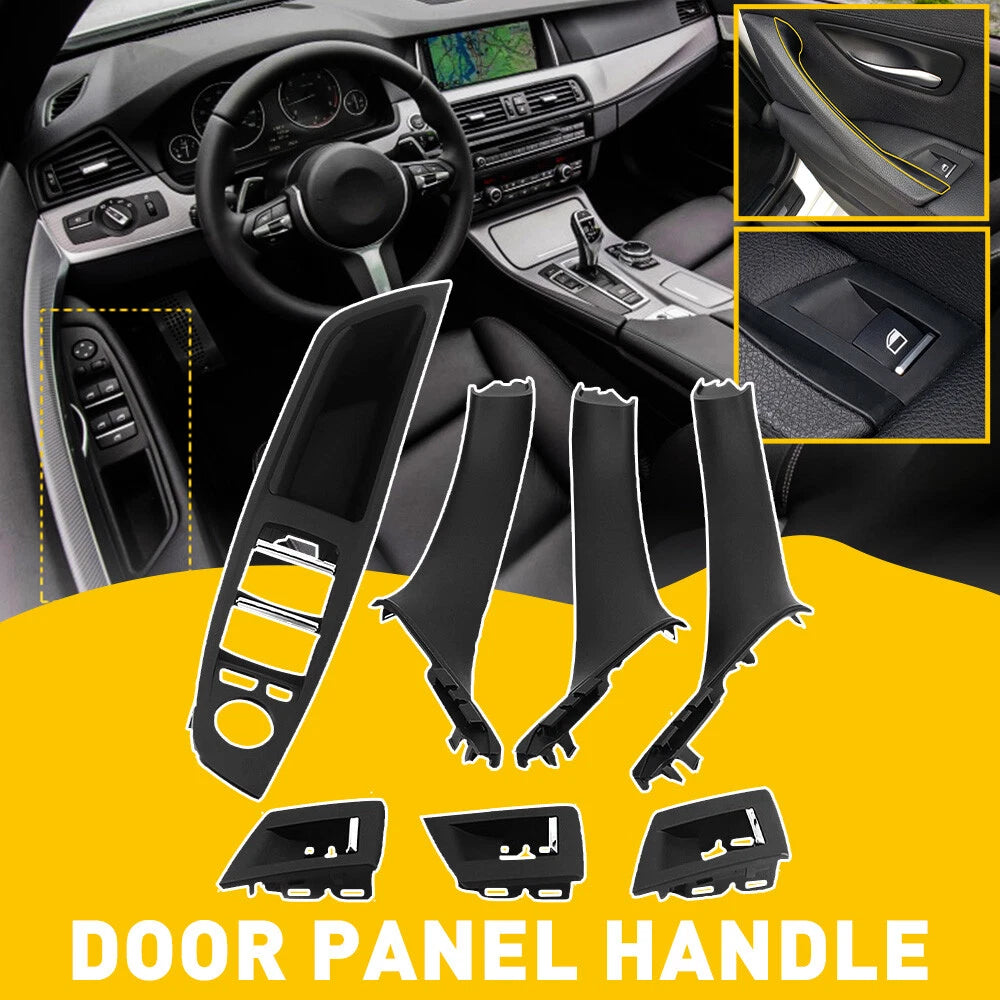 Black For 10-16 BMW 5 Series F10 F11 Inner Door Panel Handle Pull Trim Cover EOA 6B93BC-57