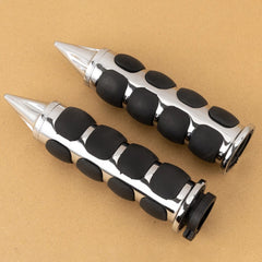1" Motorcycle Chrome Black Hand Grips Handlebar Fit Harley Yamaha Honda Kawasaki