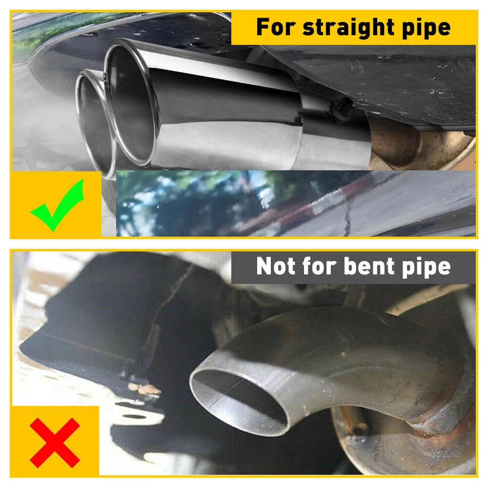 Chrome Car Stainless Steel Exhaust Dual Pipe Tail Throat Tip Muffler Accessories 6B93BC-57