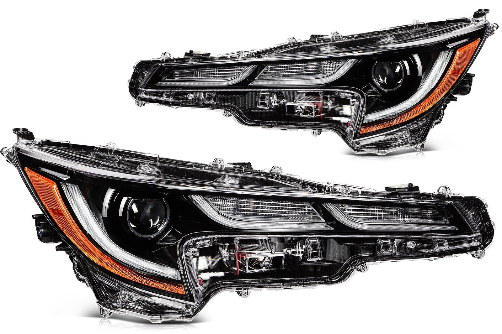 Pair LED Headlights Assembly For 2019-2022 For Corolla SE XLE XSE Black Amber 6B93BC-57