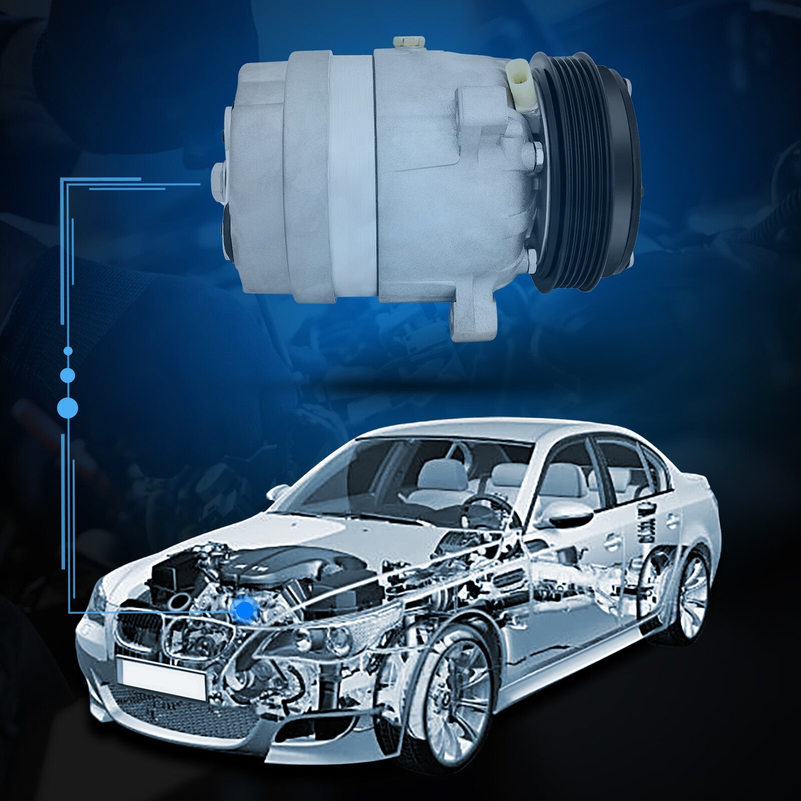 A/C  AC Compressor For 94-95 Buick Skylark Chevrolet Cavalier Pontiac Grand Am 6B93BC-57