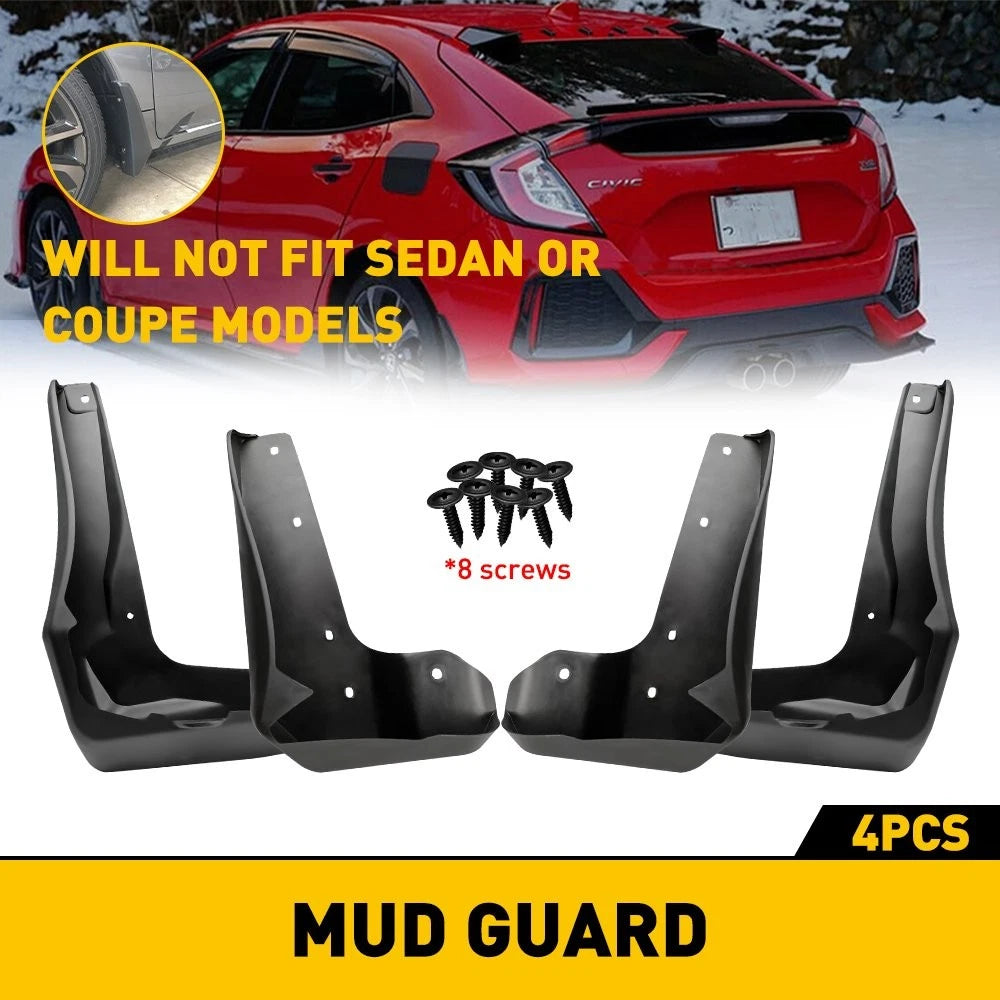 Car Mud Flaps Splash Guard For 10th Gen Civic Hatchback 2017 2018 2019 2020 2021 6B93BC-57
