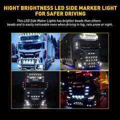 LED Clearance Lights Side Marker Lamps White Amber Red Trailer Truck RV EOA 6B93BC-57