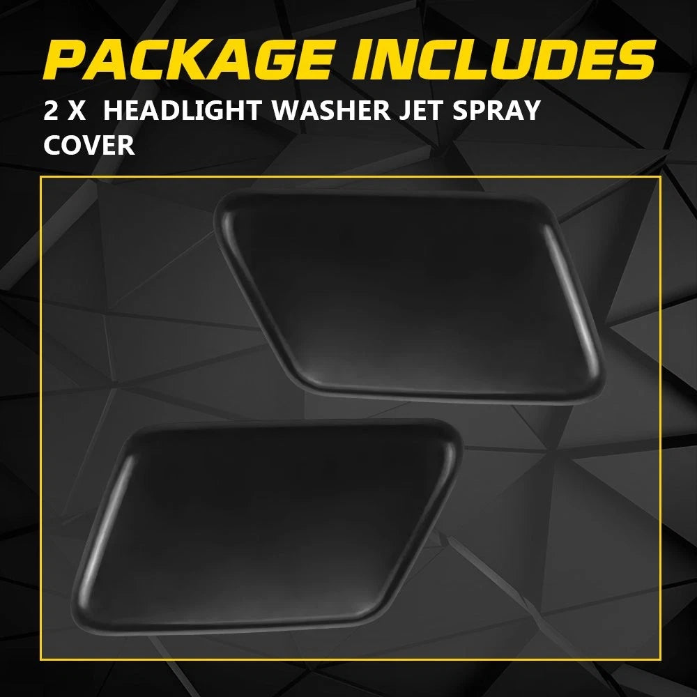 For Volvo S60 2005-2009 Black Pair Front Headlight Washer Jet Spray Cover Cap EA 6B93BC-57
