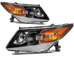 ECCPP Headlights Assembly For Honda Odyssey 3.5L 2011-2017 Pair Kit Black Amber 6B93BC-57
