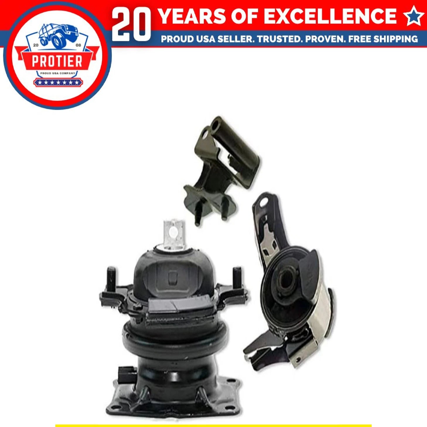 Fits 2007 Honda Odyssey 3.5L i-VTEC AUTO FRT FRT RT Motor & Rear Trans Mount : 6B93BC-57