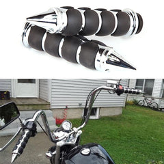 1" Motorcycle Chrome Black Hand Grips Handlebar Fit Harley Yamaha Honda Kawasaki
