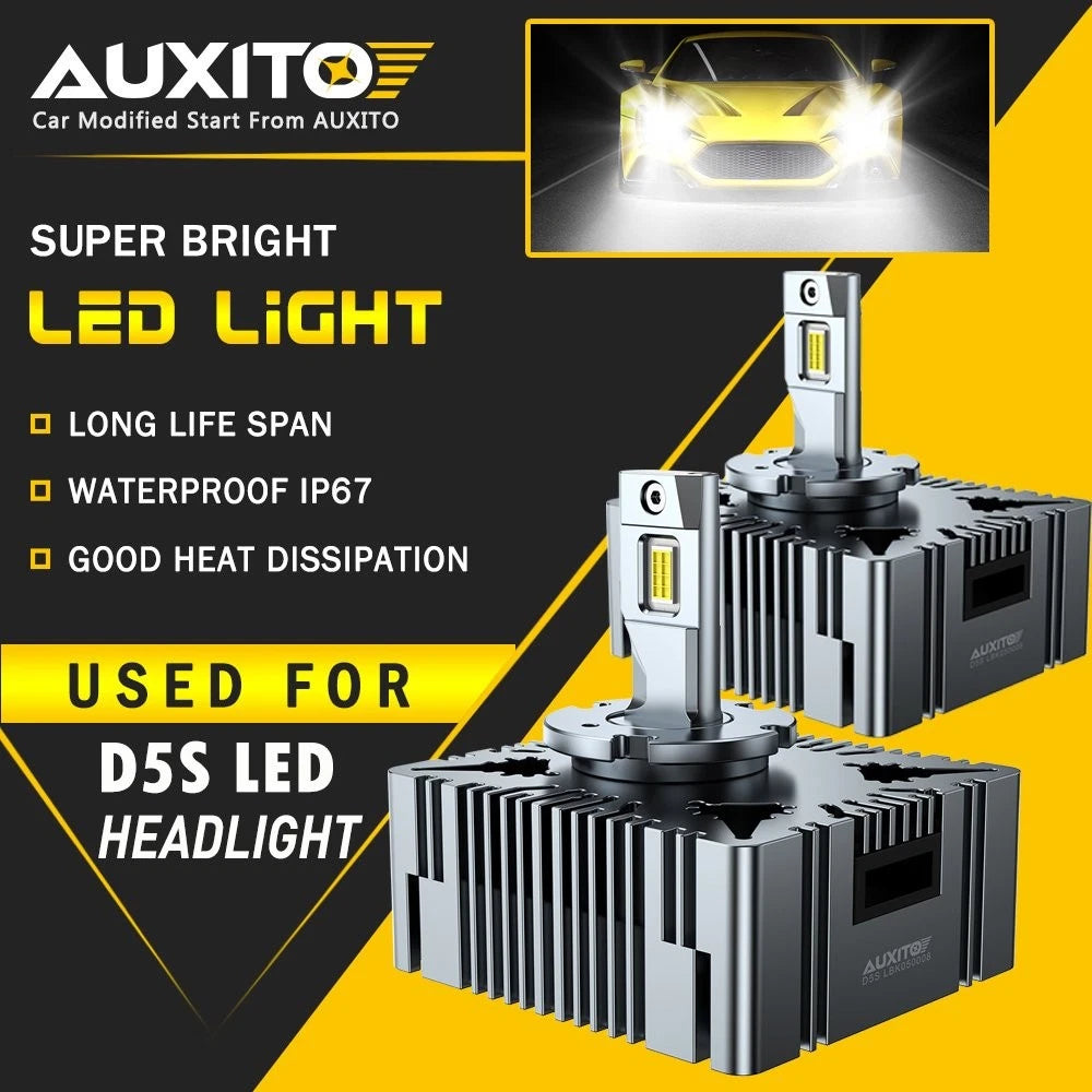 2X AUXITO D5S LED Headlight Bulb for Chevrolet Silverado 1500 2016 17 18-2020 EA AUXITO