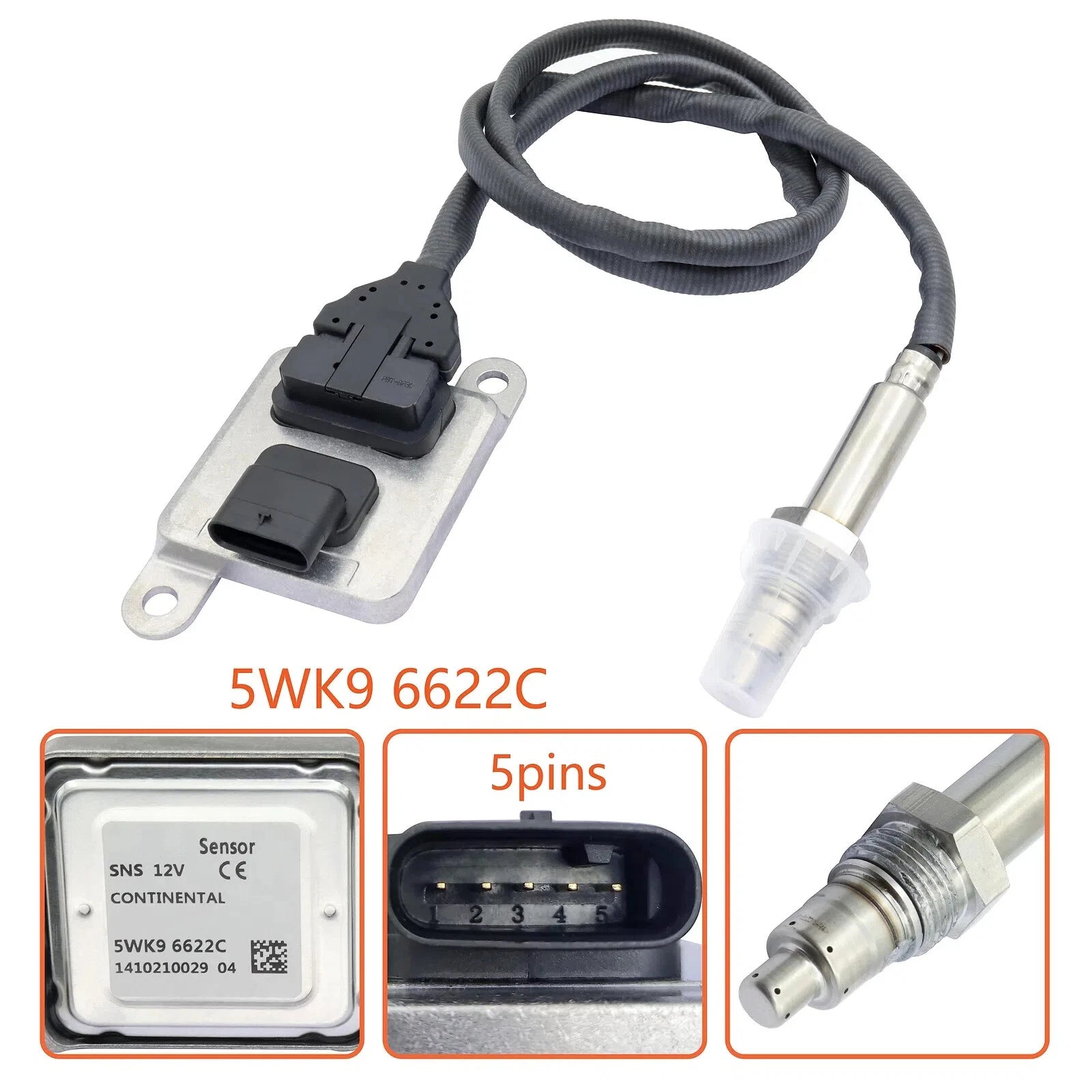 1pcs Nitrogen Oxide Sensor NOX Sensor 5WK96622C For Benz Smart 6B93BC-57