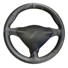 Black Leather Gray Strip Steering Wheel Covers Wrap For Porsche Boxster S 98-04