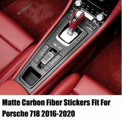 Interior Center Console Carbon Fiber Molding Sticker Decals For Porsche 718