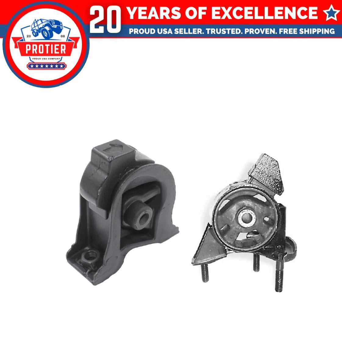 Front & Rear Motor Mount Set 2PCS for 1993-1997 Geo Prizm 1.6L 1.8L for Manual 6B93BC-57