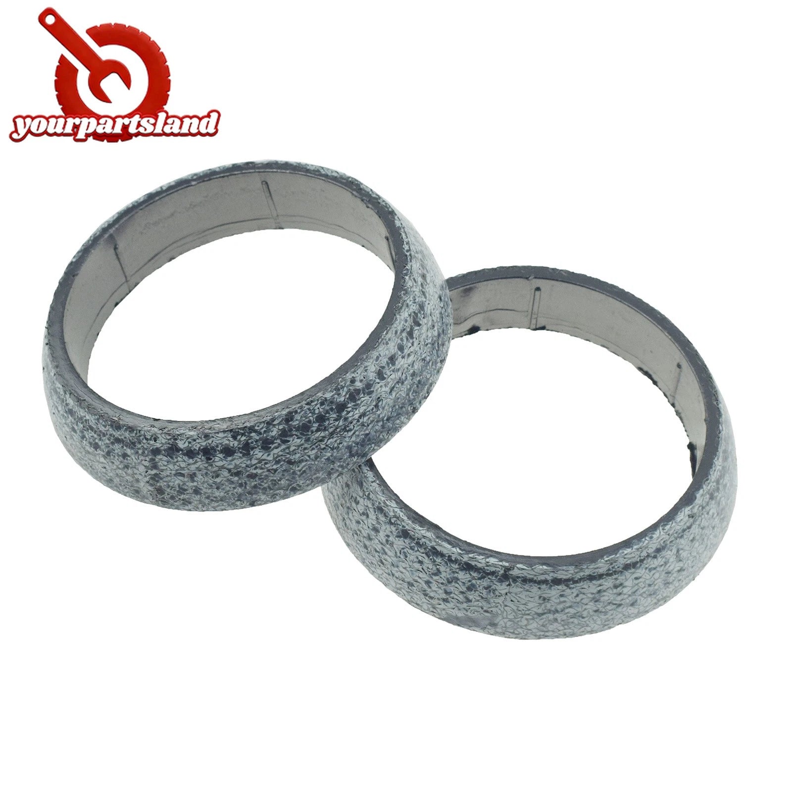 2PCS Donut Style Graphite Gasket For Muffler Exhaust Pipe To Manifold Adapter 6B93BC-57
