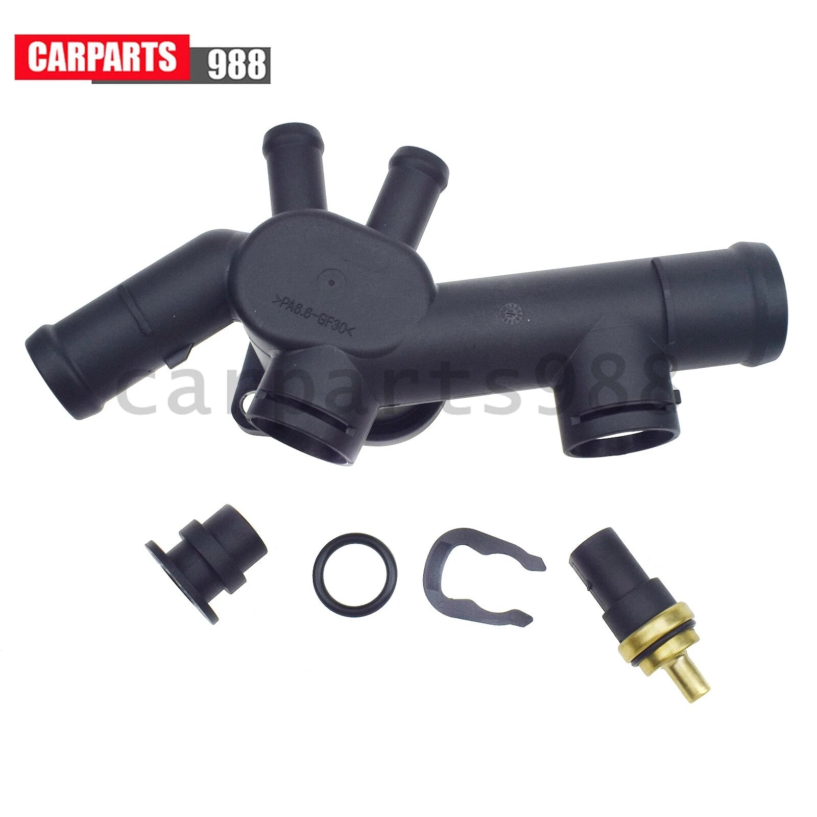 Coolant Flange Connector w/Sensor + Sealing Plug For VW Beetle 2.0L 06A121132C 6B93BC-57