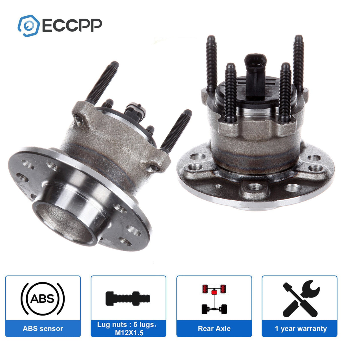 2Pcs Rear Wheel Hub Bearings Assembly For Saab 9-3 FWD 2003-2008 2009 2010 2011 6B93BC-57