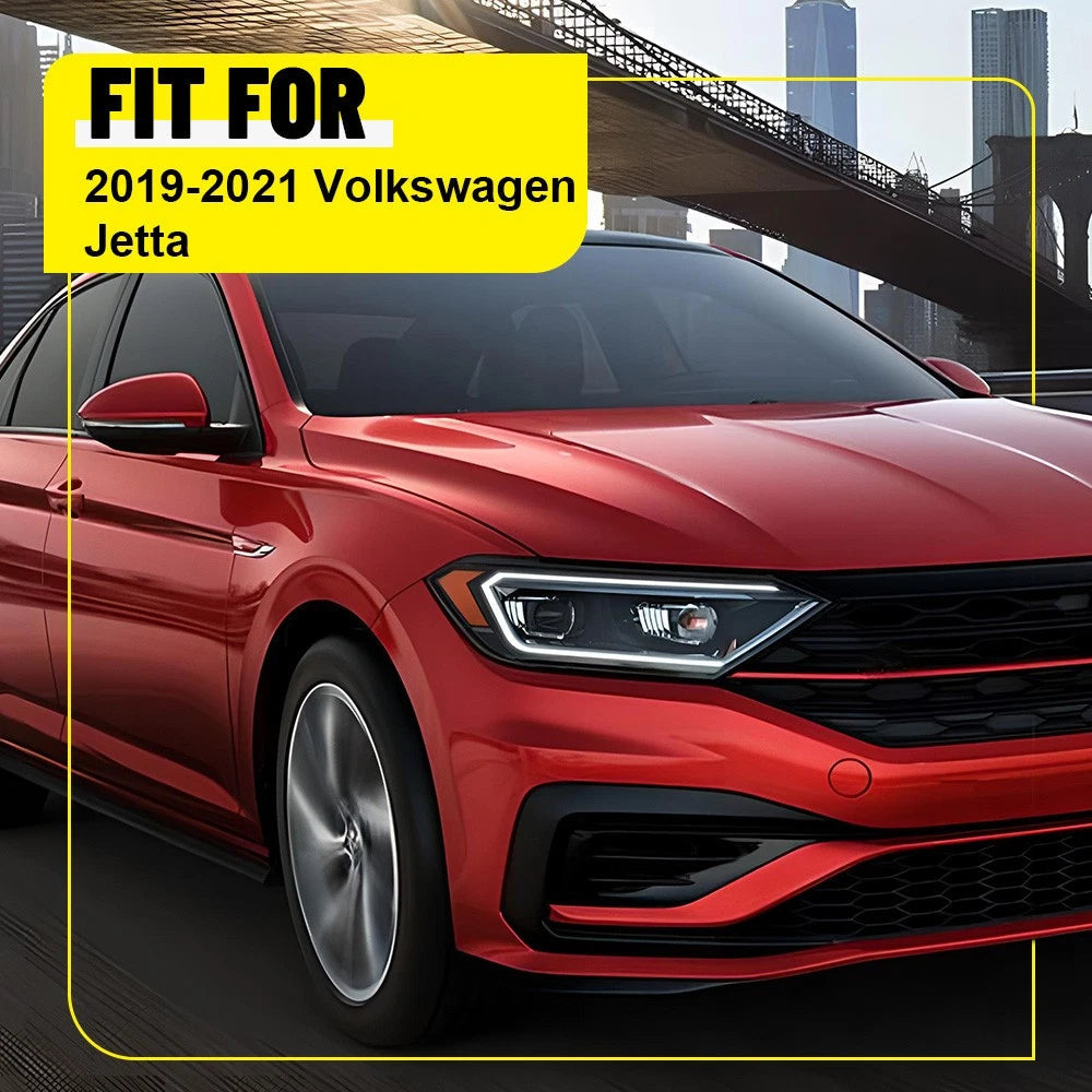 Fit For VW Jetta MK7 2019-2021 Gloss Black 6PC Pillar Posts Door Trim Cover Set 6B93BC-57