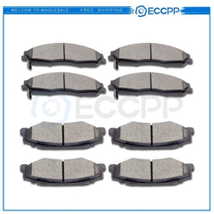 Front Rear Ceramic Brake Pads For 04-09 Cadillac XLR 97-13 Chevy Corvette 2WD
