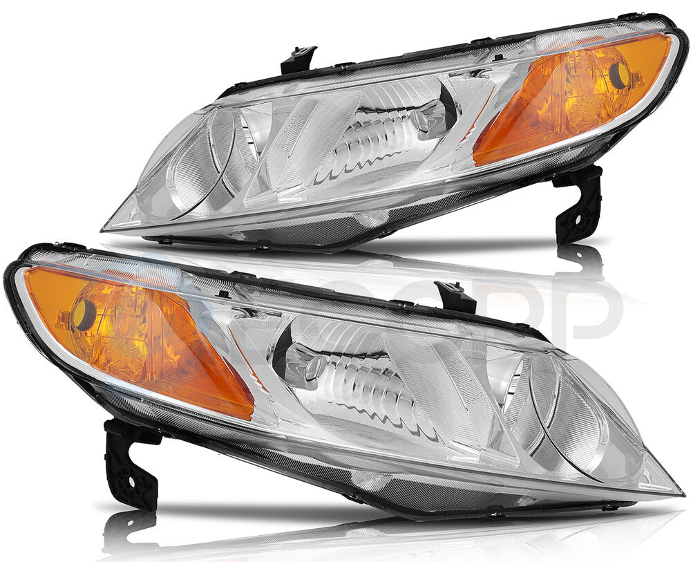 Headlight Assembly Pair For Honda Civic 4 door Sedan 2006-2011 Headlamp Light 6B93BC-57