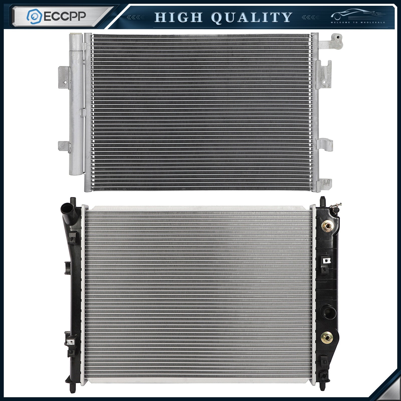Aluminum Radiator & AC Condenser Cooling Kit For 2006-2013 Chevrolet Corvette 6B93BC-57