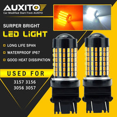 2X Dual Colors 3157 4157NA LED Switchback White Yellow Turn Signal Light Bulbs 6B93BC-57