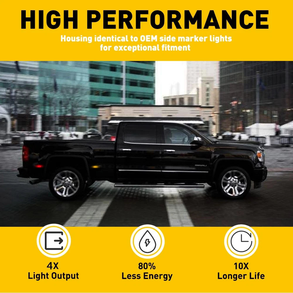 Dually Bed LED Marker For Light 99-14 Chevy Silverado Sierra GMC 2500HD 3500HD 6B93BC-57