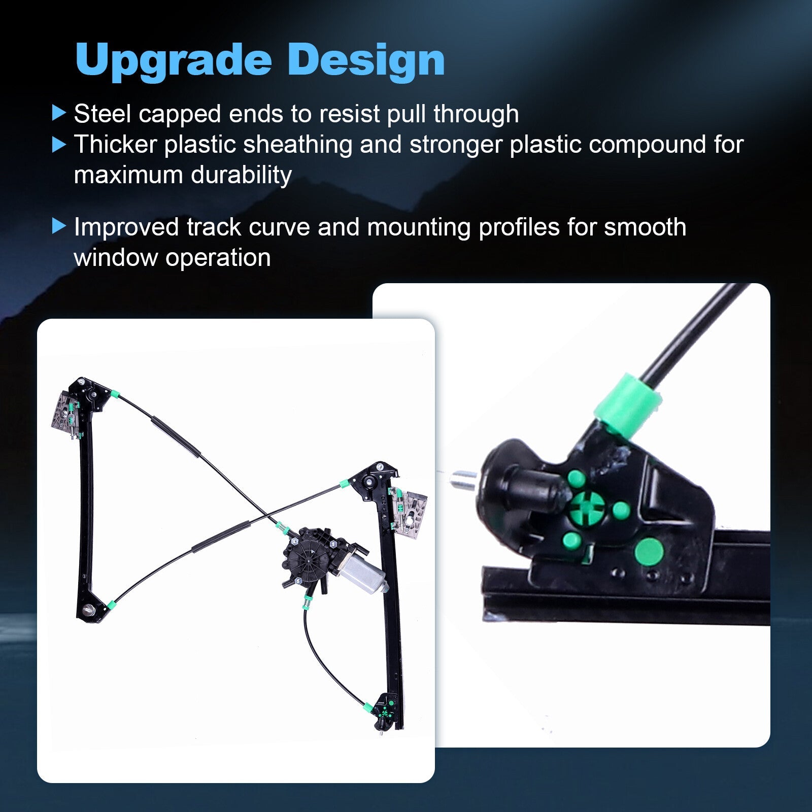 For 1997-2004 Chevrolet Corvette Front Driver Side Window Regulator with Motor 6B93BC-57