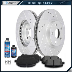 Front Brake Rotor And Pads For Toyota for Corolla 2003-2008 Drilled Slotted 6B93BC-57