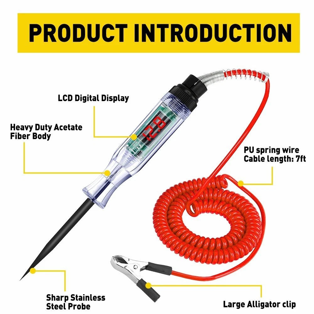 FOR 6V 12V 24V DC VOLTAGE CAR CIRCUIT TESTER PEN AUTO FUSE TEST PROBE LIGHT TOOL 6B93BC-57