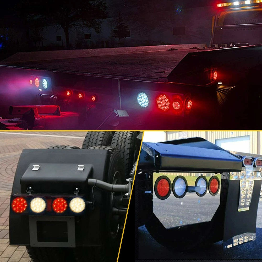 2X Round Trailer LED 4" LED Trailer Truck Turn Stop Tail Brake Lights 24-LED EOA 6B93BC-57