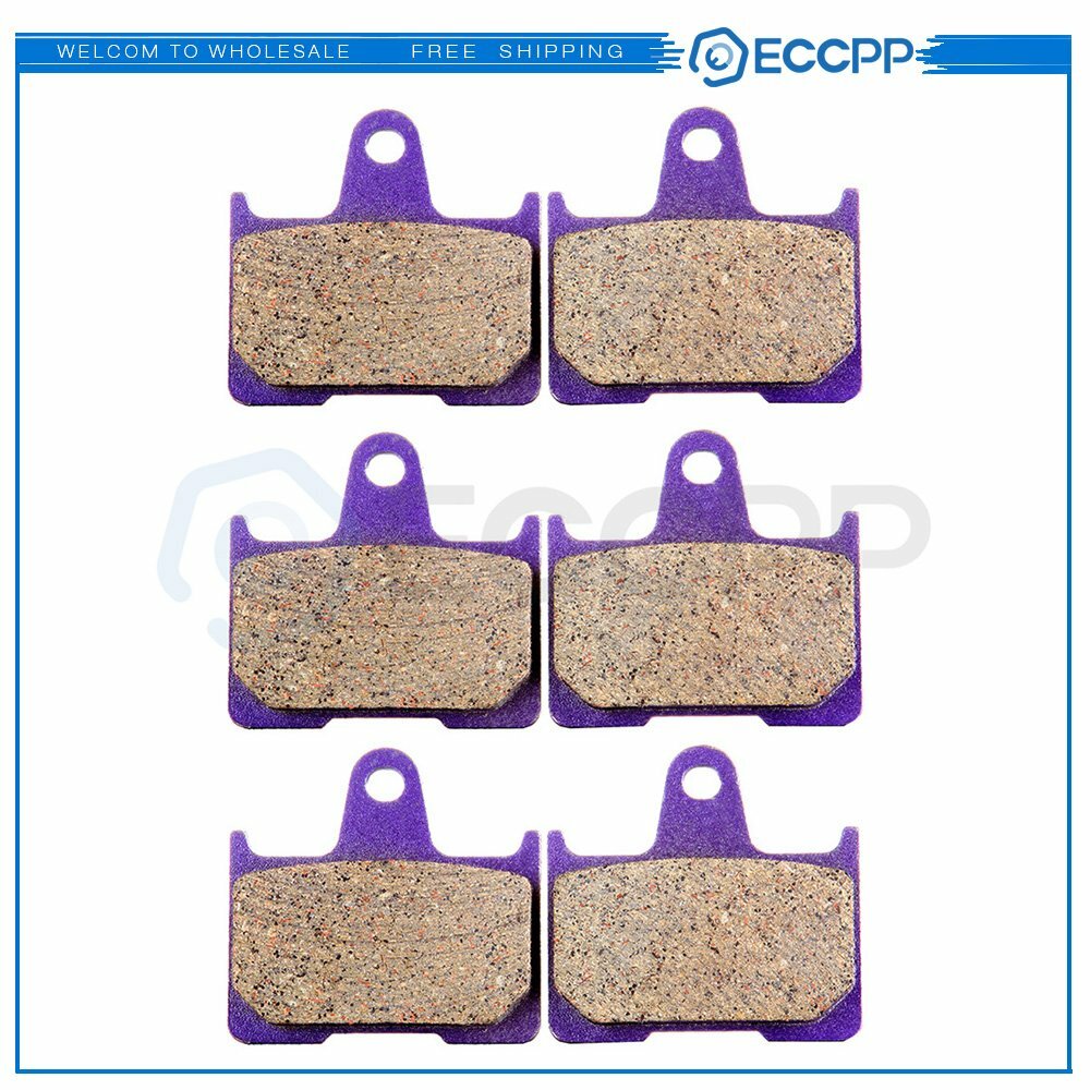 3 Pair Brake Pads Replacement Kit For 2001-2006 Suzuki GSXR1000 Carbon Fiber 6B93BC-57