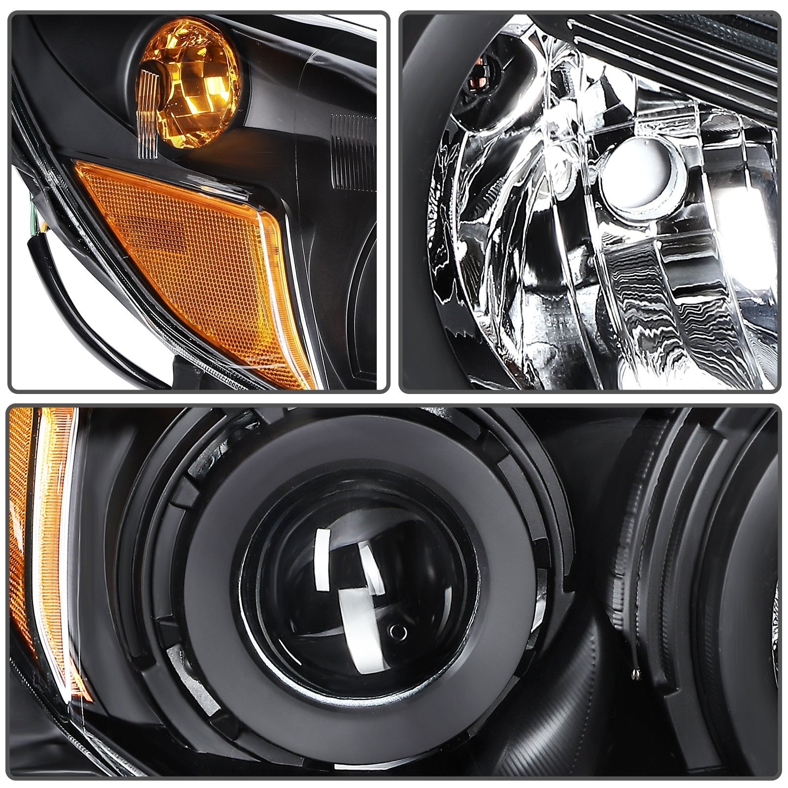 Pair Kit Headlights For 2010-2014 Subaru Legacy Outback 2.5L 3.6L Black Amber 6B93BC-57