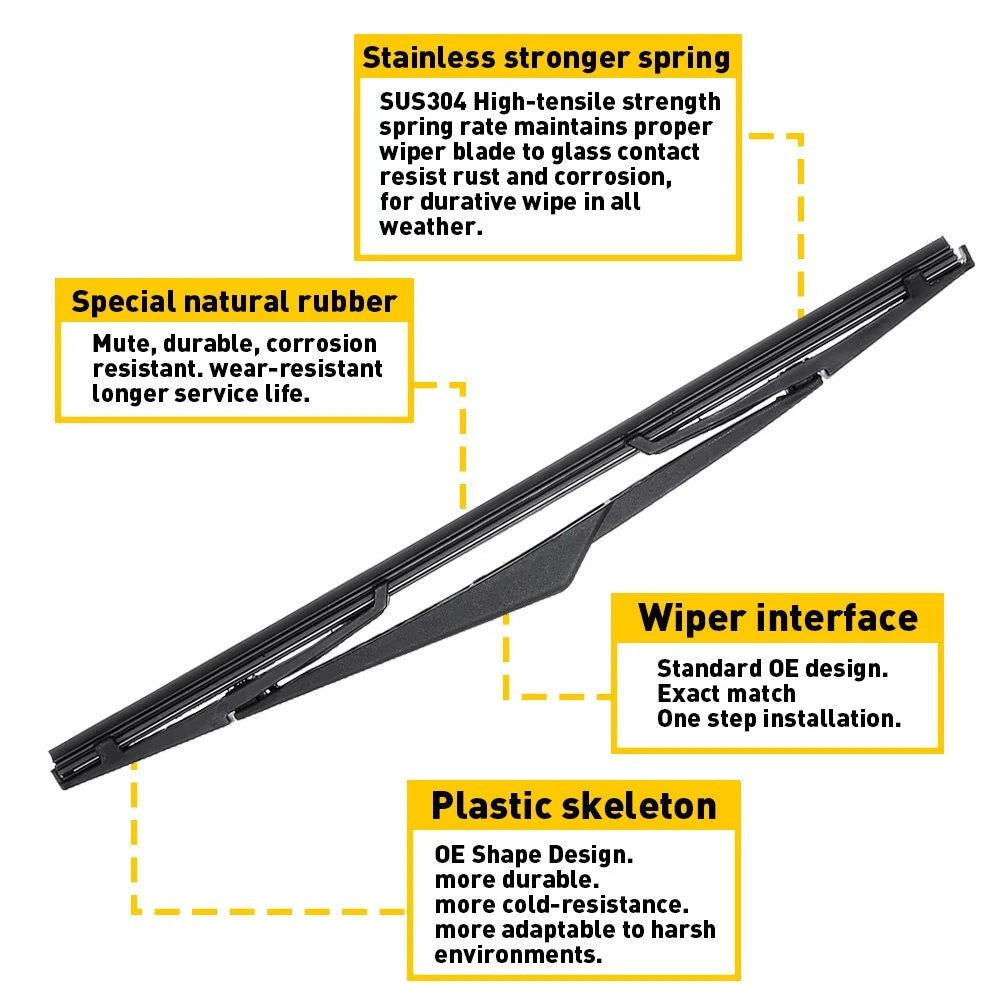Rear Wiper Arm & For Blade 2012-2018 Ford Focus hatchback Back Windshield Wiper 6B93BC-57