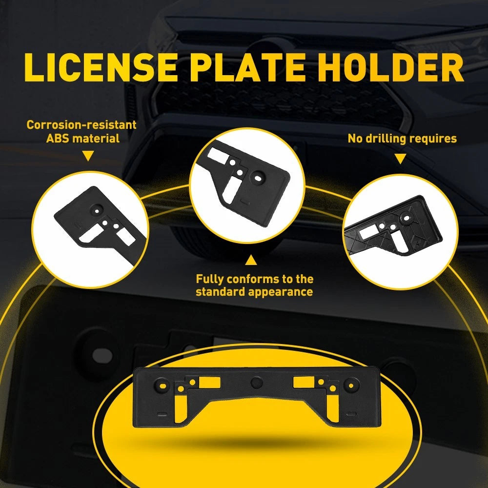 Black For 19-24 Toyota RAV4 Front License Plate Frame Holder Mounting Bracket EA 6B93BC-57