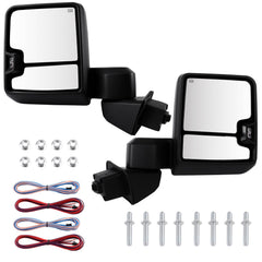 Pair Black Tow Mirrors for 2019-2022 GMC Serria 1500 w/ Temperature Sensor KOEEP