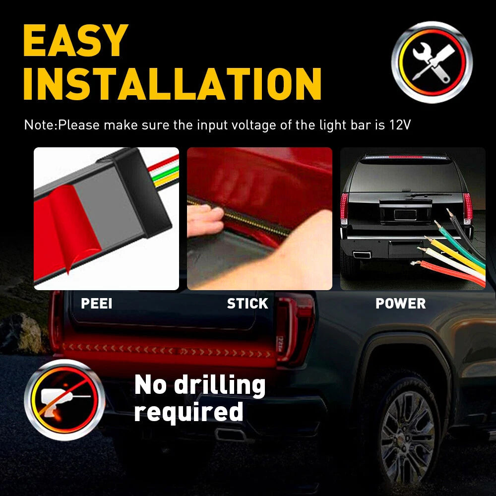60" Truck Tailgate LED Light Bar Brake Turn Signal Stop Tail Strip EOA 6B93BC-57