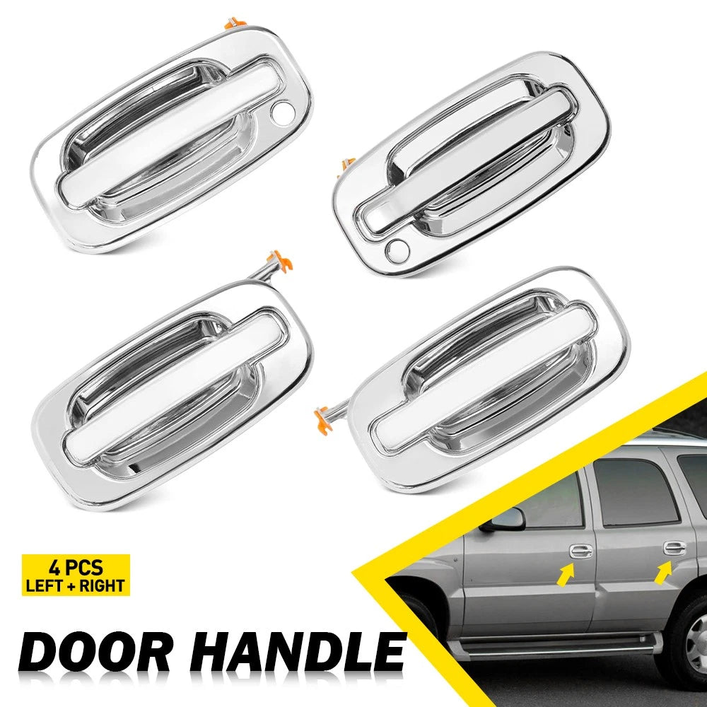 Outside Exterior Door Handle For 2000-2006 Chevy Tahoe GMC Yukon Sierra Chrome A 6B93BC-57