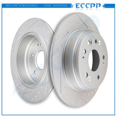 Rear Brake Disc Rotors For 2002 2003 2004 Honda CR-V Slotted 6B93BC-57