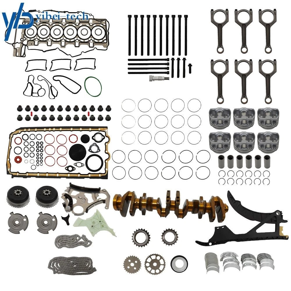 For BMW N55 3.0L Engine Overhaul Rebuild Kit Set W/ Crankshaft & Con Rods&Timing 6B93BC-57